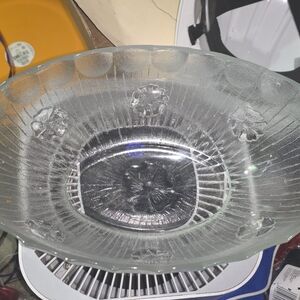 Elegant Glass Bowl with Floral Design